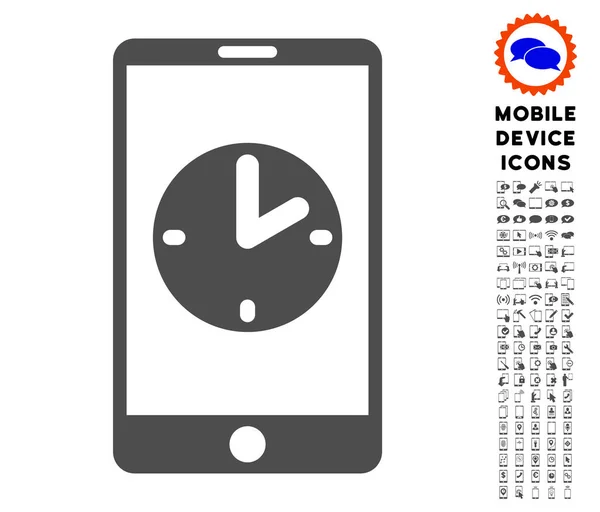 Icono de tiempo móvil con conjunto — Archivo Imágenes Vectoriales