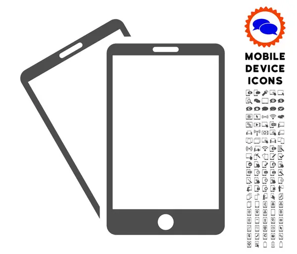 Icône Smartphones avec Set — Image vectorielle