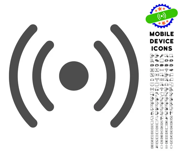 Icône de source Wi-Fi avec Set — Image vectorielle