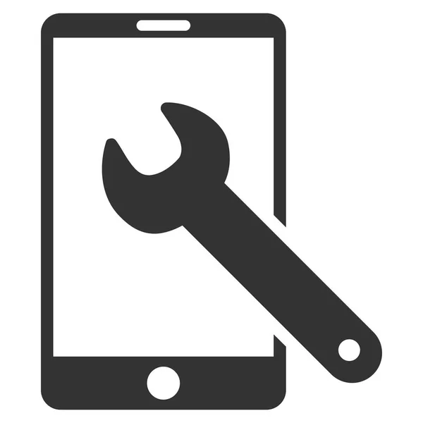 Smartphone-Setup Schraubenschlüssel flache Vektor-Symbol — Stockvektor