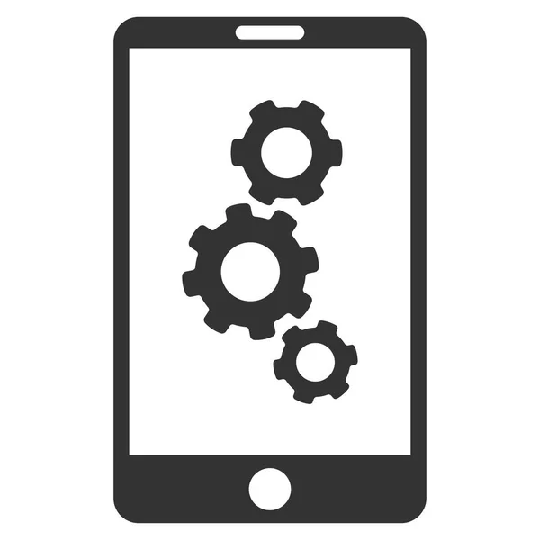 Smartphone Gears Flat Vector Icon — Vector de stoc