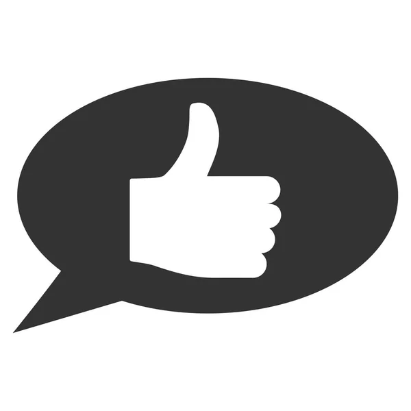 Thumb Up Mensagem Flat Vector Ícone —  Vetores de Stock