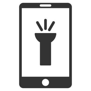 Mobil el feneri App düz vektör simgesi