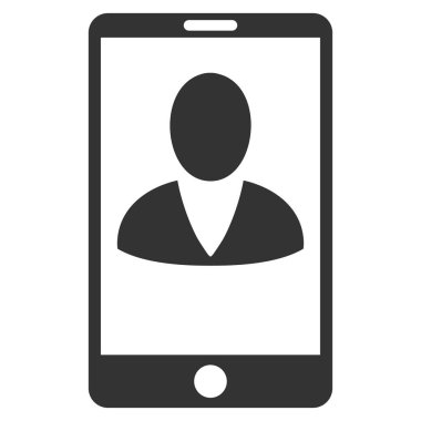 Mobil kullanıcı profili düz vektör simgesi