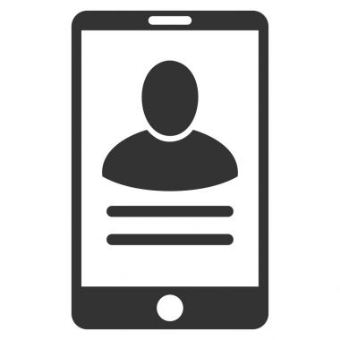 Mobil kullanıcı özellikleri düz vektör simgesi