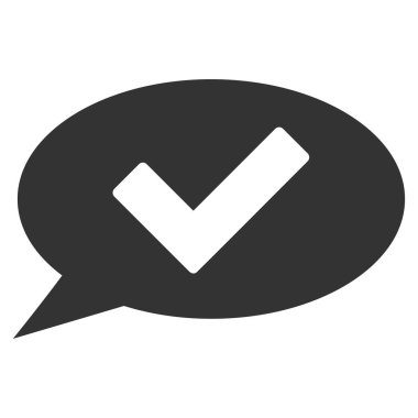 Tamam mesaj düz vektör simgesi