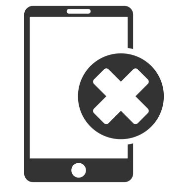 Telefon iptal düz vektör simgesi