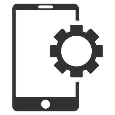 Telefon kurulum vites düz vektör simgesi