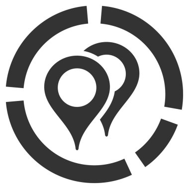 Coğrafi hedefleme diyagramı düz vektör simgesi