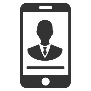 Mobil Yöneticisi iletişim düz vektör simgesi