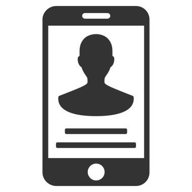 Mobil kişi ayrıntıları düz vektör simgesi