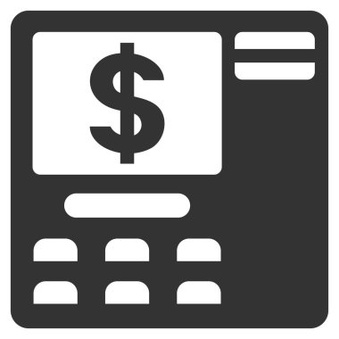 Doları Atm düz vektör simgesi