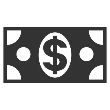 Doları banknot düz vektör simgesi