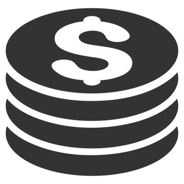 Doları para yığını düz vektör simgesi
