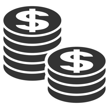 Doları para yığınları düz vektör simgesi