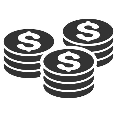 Doları para yığınları düz vektör simgesi