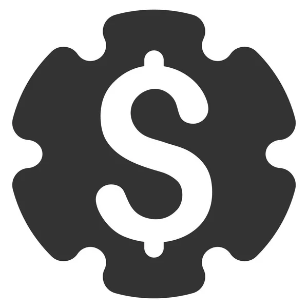 Financial Settings Gear Flat Vector Icon — Stock Vector