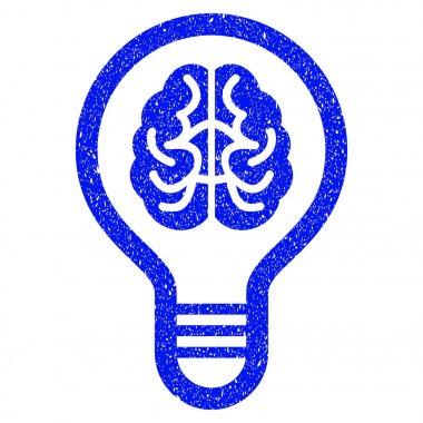 Beyin ampul Grunge simgesi