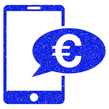 Euro mobil ileti Grunge simgesi