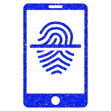 Smartphone parmak izi tarayıcı Grunge simgesi
