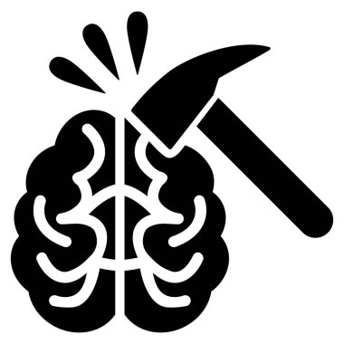 Beyin etkisi düz vektör simgesi
