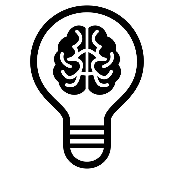 Brain Bulb Flat Vector Icon — Stock Vector