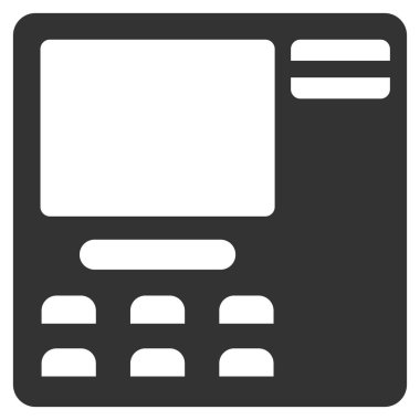 Banka Atm düz vektör simgesi