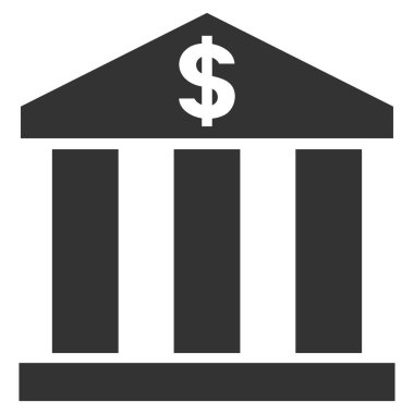Banka Binası düz vektör simgesi