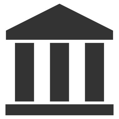 Banka Binası düz vektör simgesi