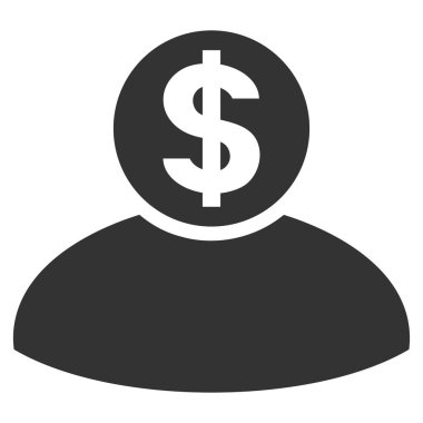 Bankacı düz vektör simgesi