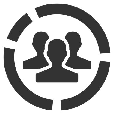 Kullanıcıların diyagram düz vektör simgesi