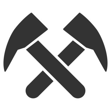 İş çekiç düz vektör simgesi