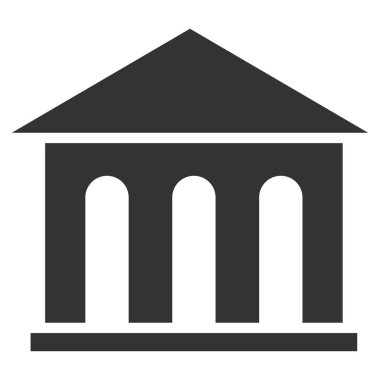 Müze binası düz vektör simgesi