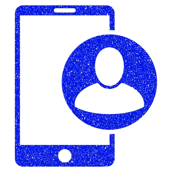 Phone User Profile Grunge Icon — Stock Vector