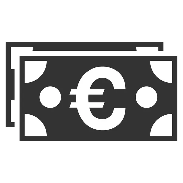 Billetes en euros Vector plano Icono — Vector de stock