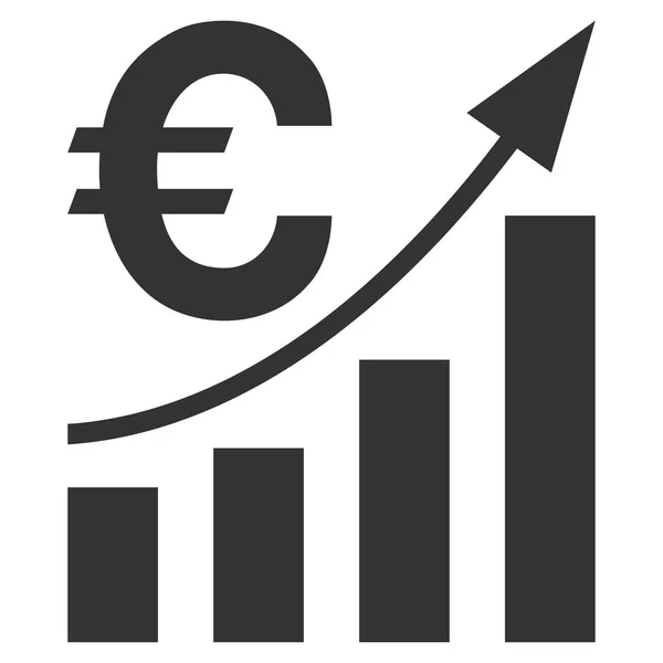 Graphique à barres Euro Tendance Icône vectorielle plate — Image vectorielle