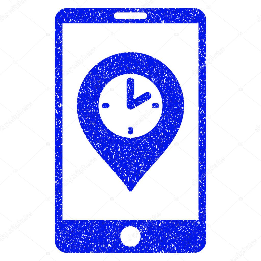Mobile Time Pointer Grunge Icon