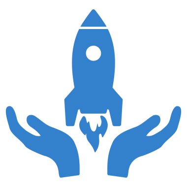 Roket başlangıç vektör simgesi