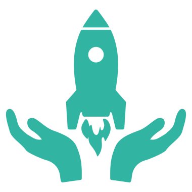 Roket başlangıç vektör simgesi