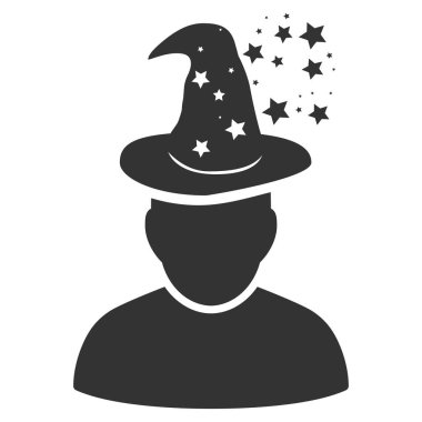 Sihirli kişi vektör simgesi