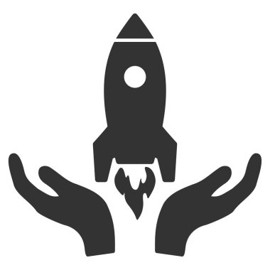 Roket başlangıç vektör simgesi