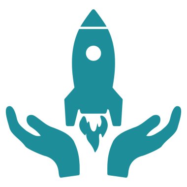 Roket başlangıç vektör simgesi