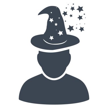 Sihirli kişi vektör simgesi