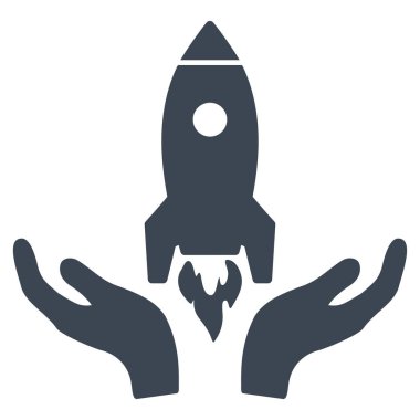 Roket başlangıç vektör simgesi