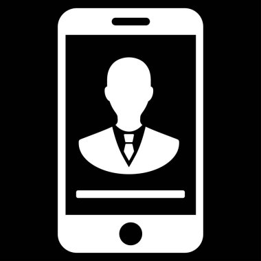 Mobil Yöneticisi iletişim düz vektör simgesi