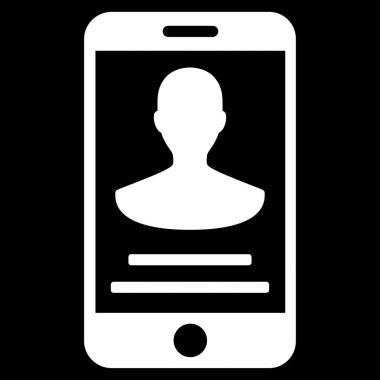 Mobil kişi ayrıntıları düz vektör simgesi