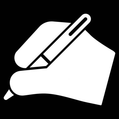 İmza el düz vektör simgesi