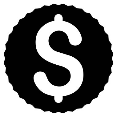 Dolar sikkesi düz vektör simgesi