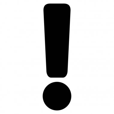 Ünlem işareti düz vektör simgesi