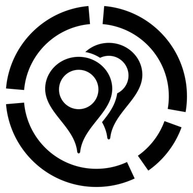 Coğrafi hedefleme diyagramı düz vektör simgesi